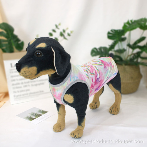 Shading Pink camiseta para mascotas transpirable con efecto tie-dye